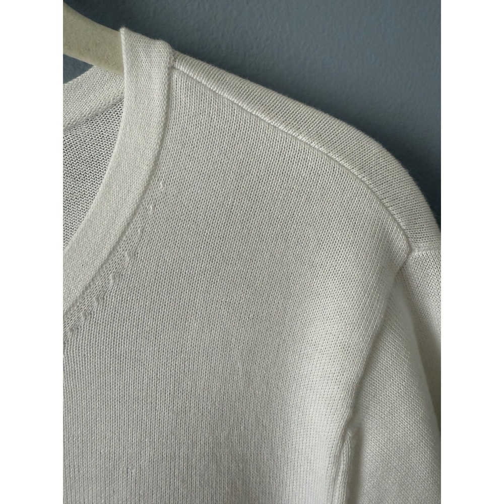 NWT Women's Coldwater Creek White Cotton Classic Cardigan 3/4 Sleeves Size XLarg - Picture 6 of 11